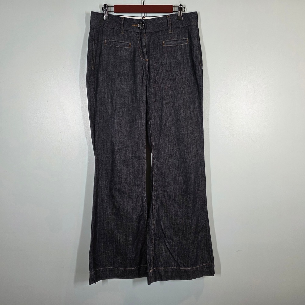 Cabi Jeans Womens Size 8 Dark Wash Wide Leg Denim Trouser Pants 100 Cotton 183